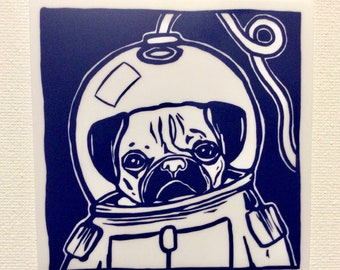 Space pug! (Vinyl sticker)