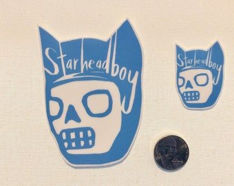 Starheadboy (2 sky blue stickers on weatherproof vinyl)