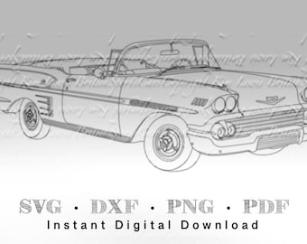 1972年式 シボレー・インパラ svg png jpg ai dxf ファイル