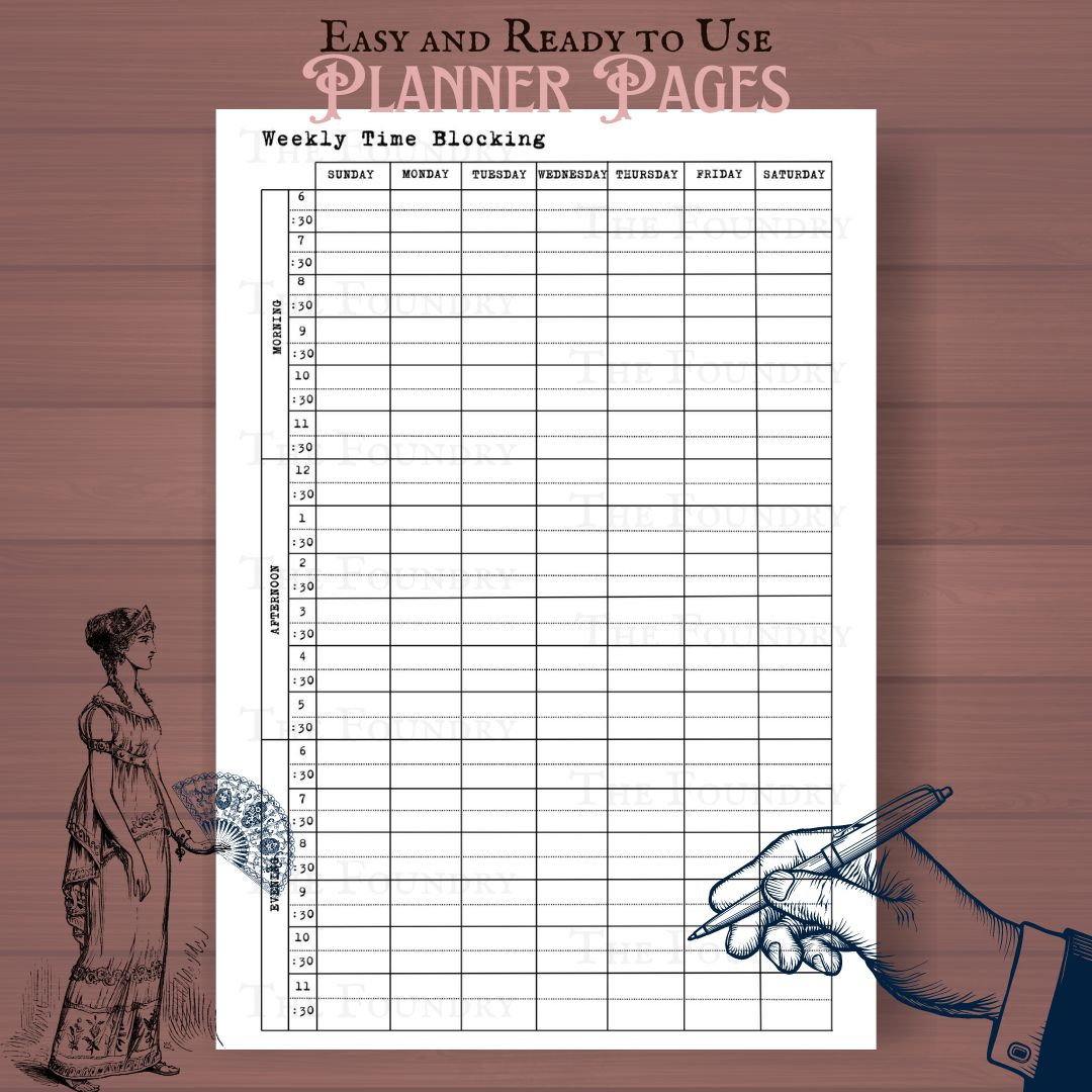 Weekly Time Blocking Planner Printable | Hourly Schedule | Daily Agenda ...