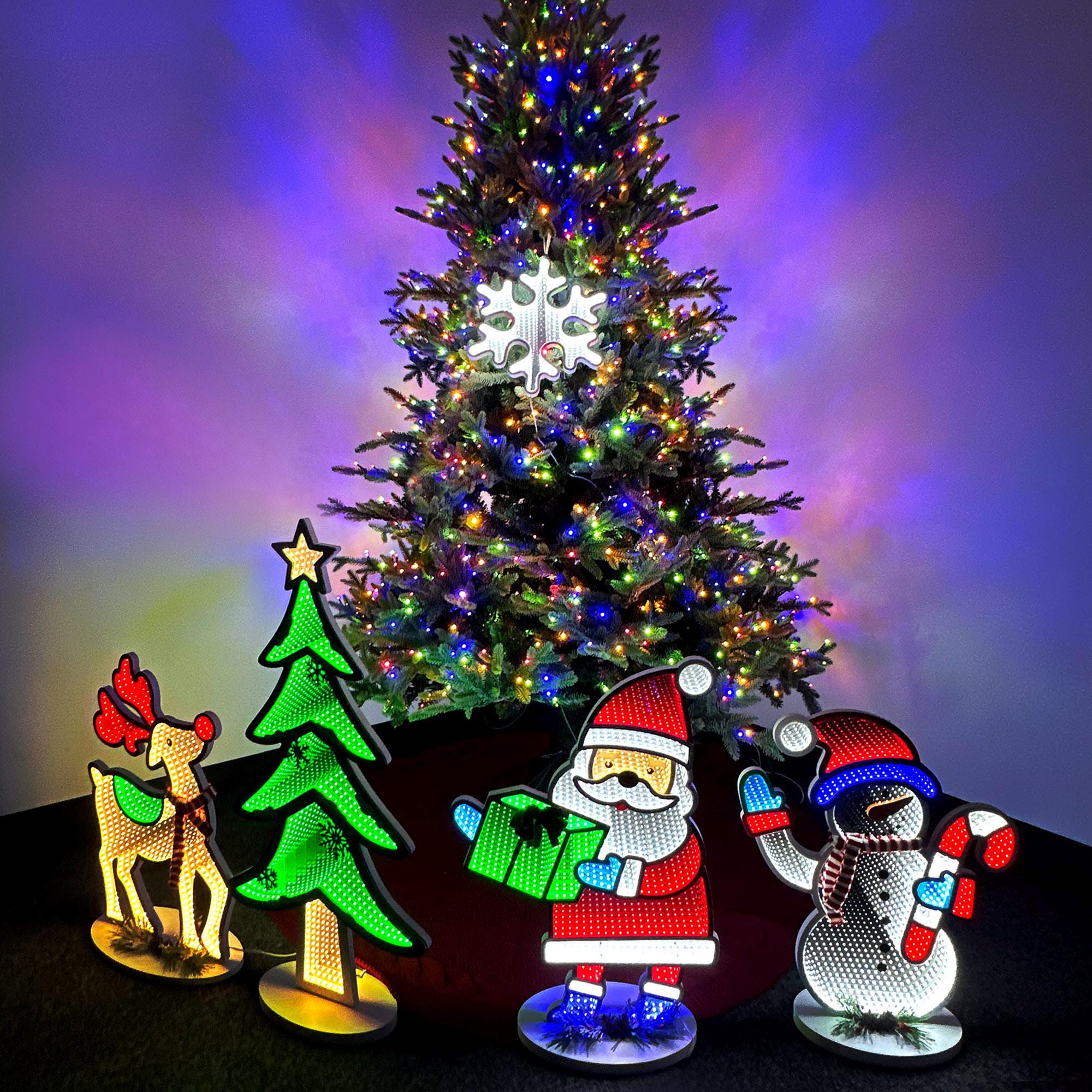 Luce di Babbo Natale a LED per esterni e interni, decorazione natalizia multifunzionale con 8 modalità controllabili tramite telecomando, impermeabile IP44 in bianco caldo e RGB (3,3 M