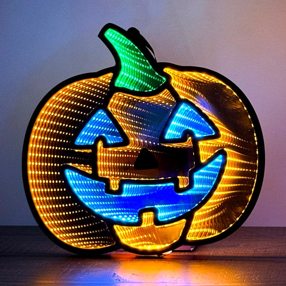Pumpkin Infinity Mirror Light - Halloween LED Wall Decor, USB