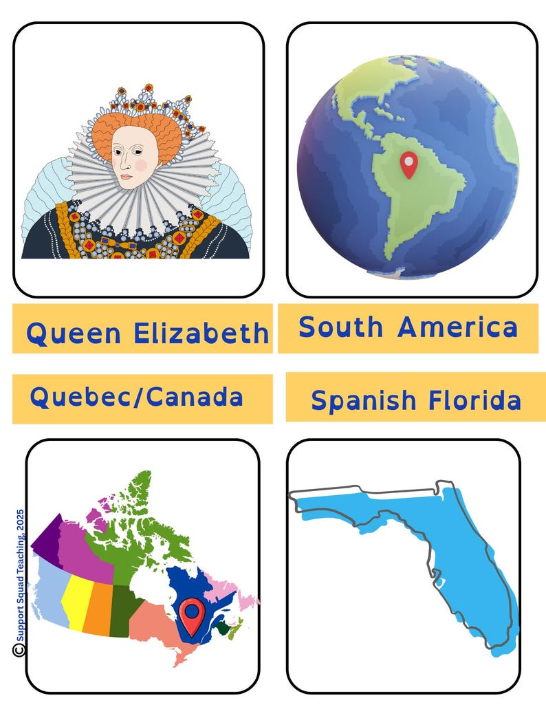 Roanoke Colony Printable Cards | Early American History PDF ...