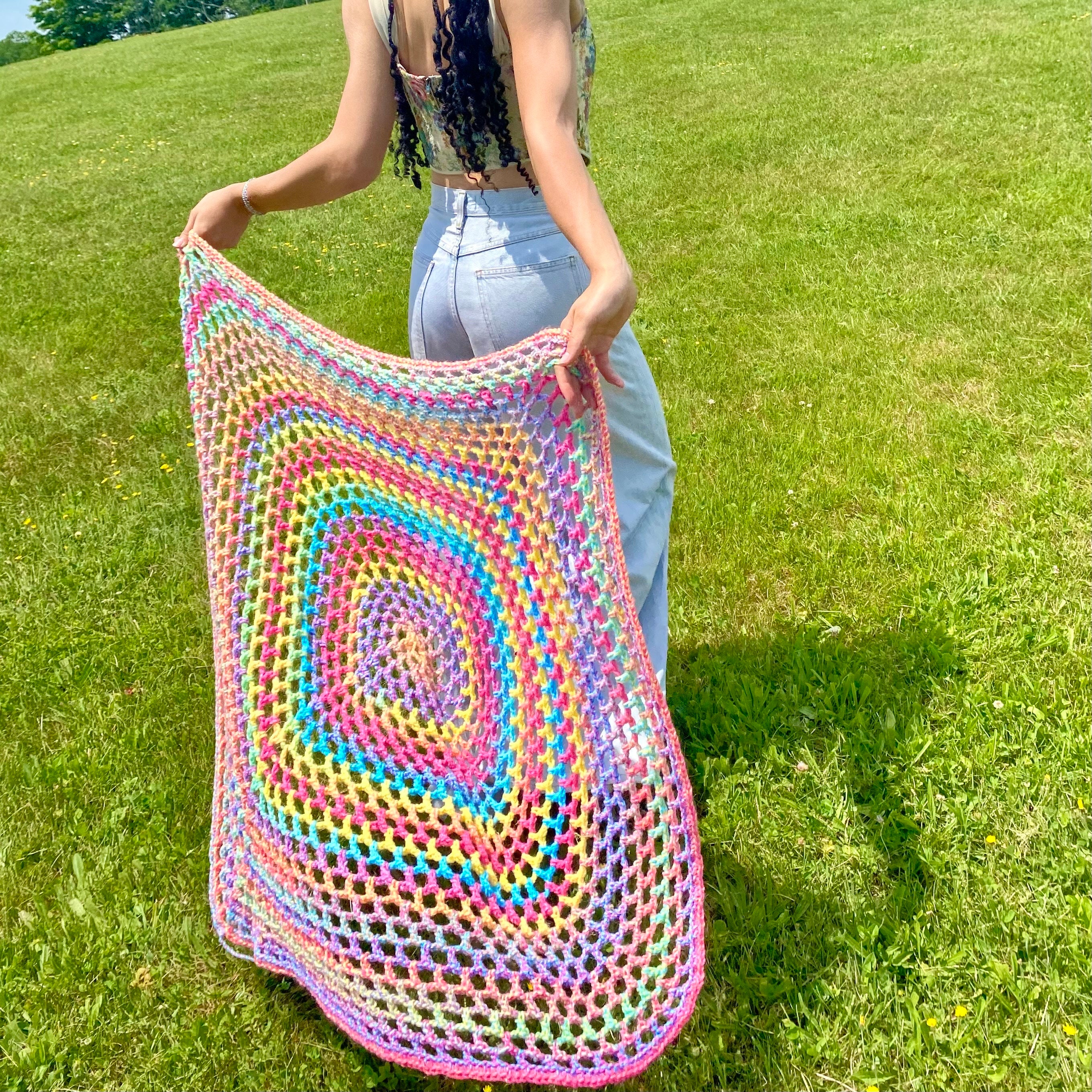 Tie Dye Crochet Blanket Pattern Etsy