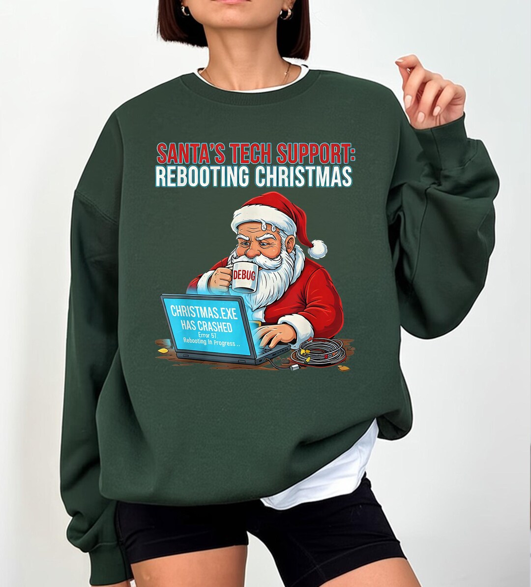 Santa's Tech Support Rebooting Christmas Funny Shirt,coder Gift Idea - Etsy