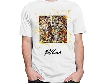 Camiseta com pintura de Jackson Pollock, tamanhos masculino e feminino (POL-52313)