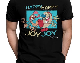 The Ren and Stimpy Happy Happy Joy Joy T-Shirt, Men&#39;s and Women&#39;s Sizes