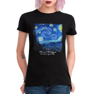 Vincent Van Gogh The Starry Night T-Shirt, Men&#39;s and Women&#39;s Sizes
