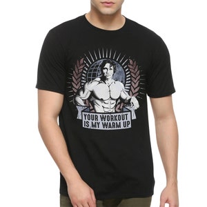 Arnold Schwarzenegger Ihr Training ist mein Warm-Up-T-Shirt, Herren- und Damengrößen (MOV-09911)