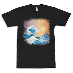 The Great Wave off Kanagawa Sunshine T-Shirt, Men&#39;s and Women&#39;s Sizes (KAN-702330)