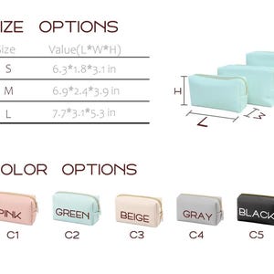 Personalized Leather Cosmetic Bag, Custom Monogram Makeup Bag, Bridal Gift image 2
