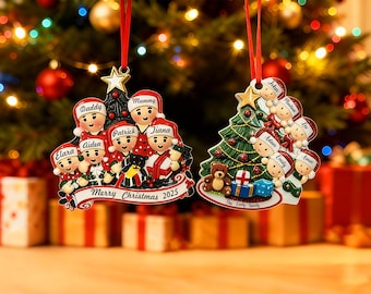 Personalized Christmas Ornaments, Family Christmas Ornament, Custom Name Resin Decor