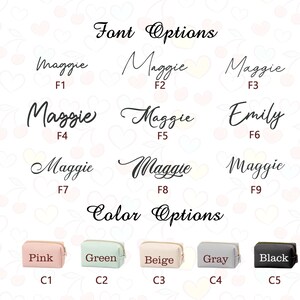 Personalized Leather Cosmetic Bag, Custom Monogram Makeup Bag, Bridal Gift image 3