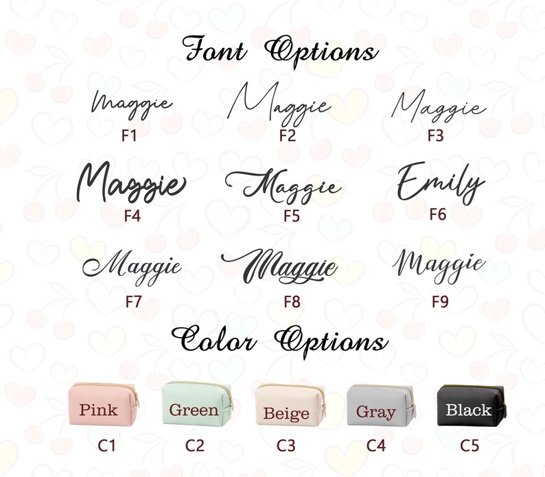 Personalized Leather Cosmetic Bag, Custom Monogram Makeup Bag, Bridal Gift image 3