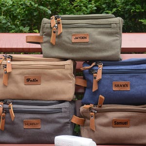 Trousse de toilette personnalisée pour homme, cadeau de voyage et de mariage, cadeau personnalisé pour garçons d'honneur, trousse de voyage Dopp, cadeau pour lui, mari|cadeau petit ami