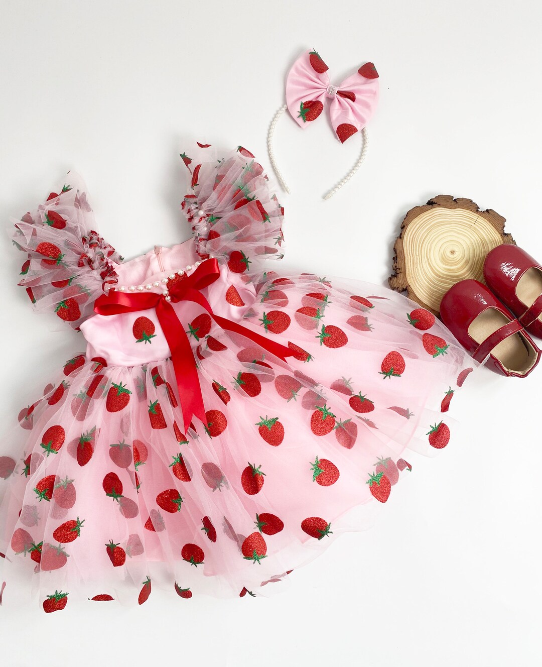 Guess Baby Girls Strawberry Dress with Knickers in Pink