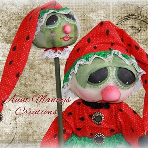 Primitive Spring Summer Watermelon Doll and Mini Watermelon Wand Sidekick!