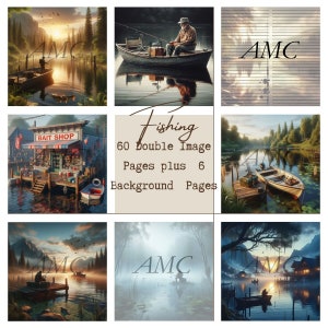 Fishing Junk Journal Pages, 120 Image Printable Set (Digital Download)