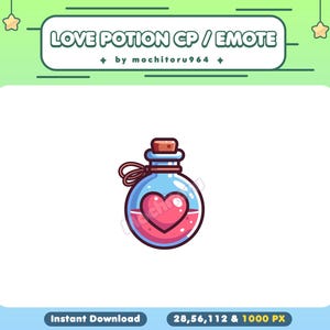 Love Potion Emotes | Cute Kawaii Channel Points for Twitch, YouTube & Discord | Adorable Love Emote Collection