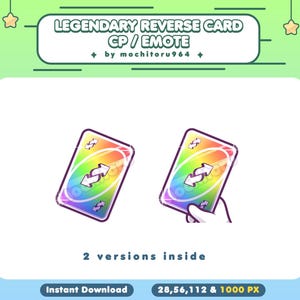 Kanalpunkte | Legendäre Umkehrkarte | Emotes | Karte | YouTube Emotes | Discord Emotes | Kawaii | Chibi | Uno Karte | Umgekehrte Karte