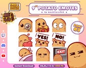 Cute Potato Emotes - Part 3 | 10 Kawaii Emotes for Twitch, Discord, YouTube | Adorable Streamer & Gamer Set