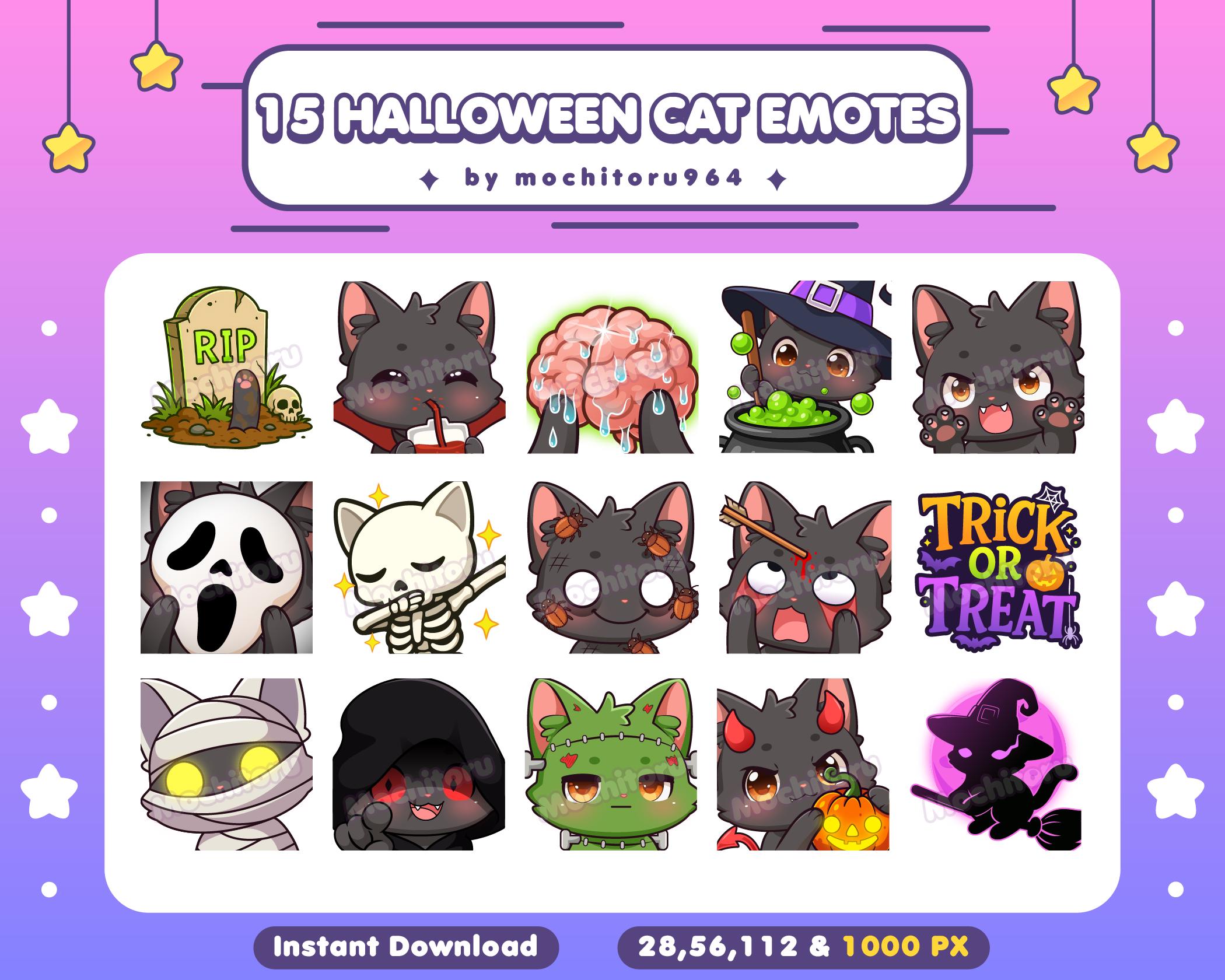 ハロウィン黒猫の絵文字15選 | かわいいちび猫の絵文字 | かわいい猫