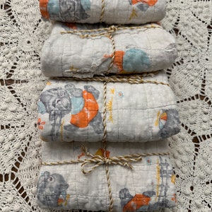 Tattered Vintage Children's Hand Stitched Quilt Cutter Pieces with Kittens 16 x 22. image 1