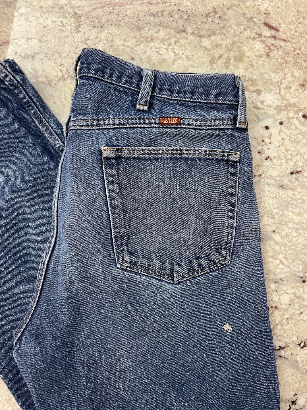 Vintage 80s Rustler by Wrangler Jeans. Straight Leg. Mildly Distressed ...