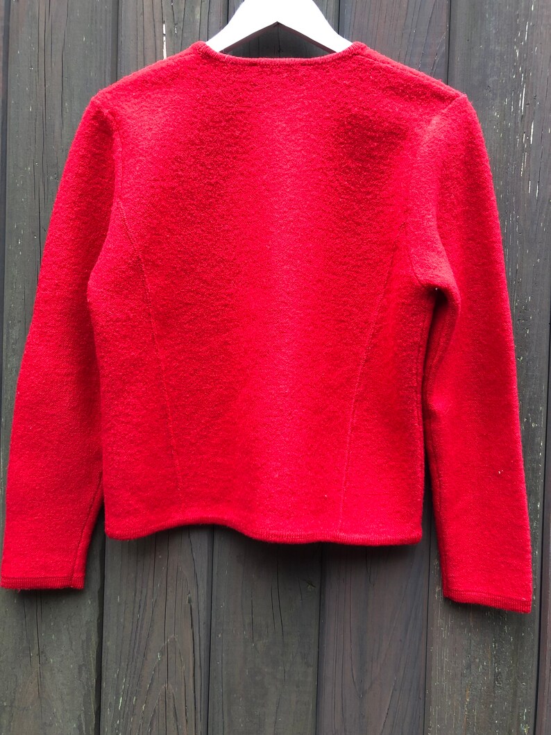 Vintage 1990s Pendleton boiled wool red cardigan size SM
