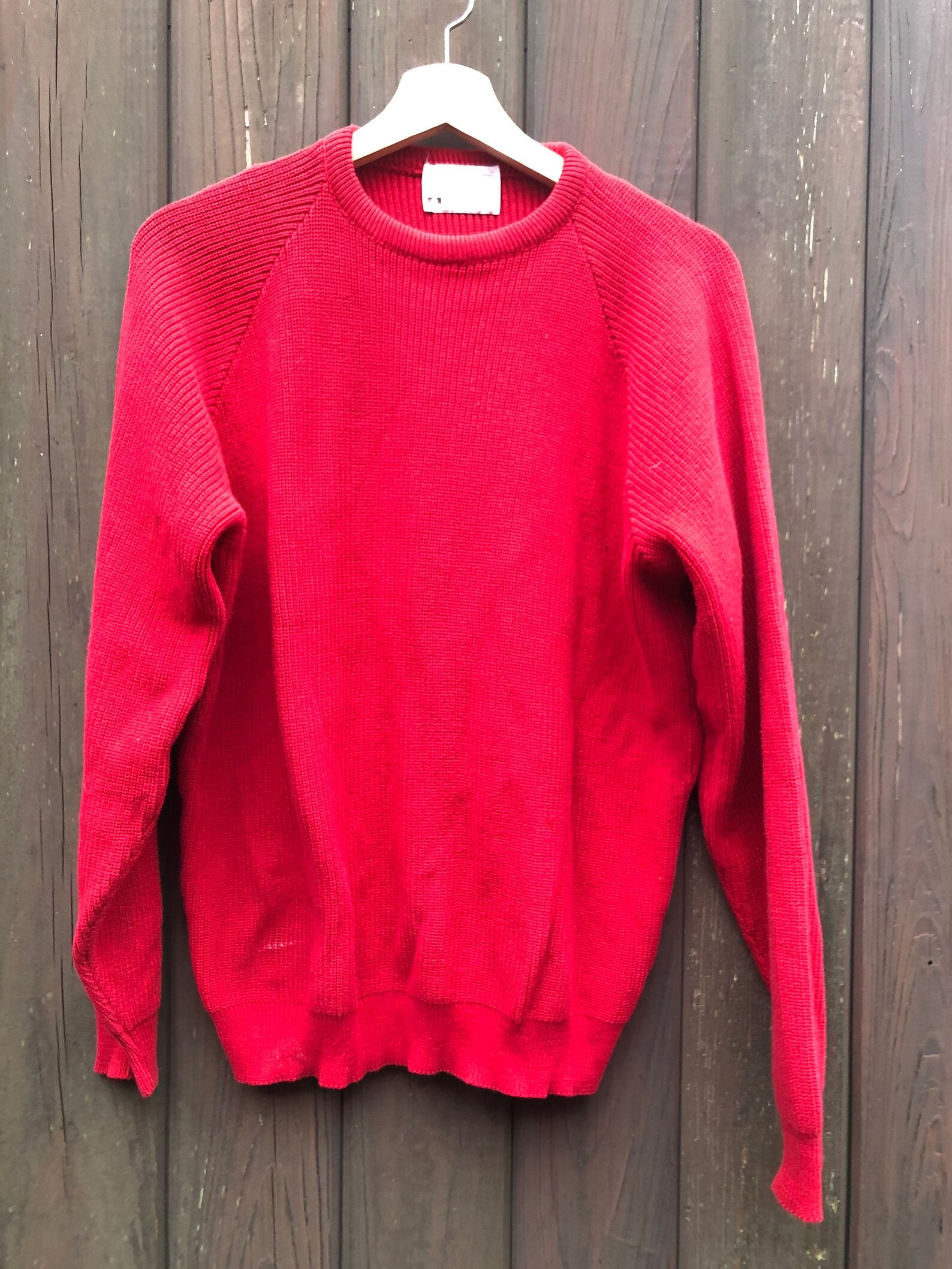 Vintage 80s 100% cotton red shaker knit sweater. Size L/XL | Etsy