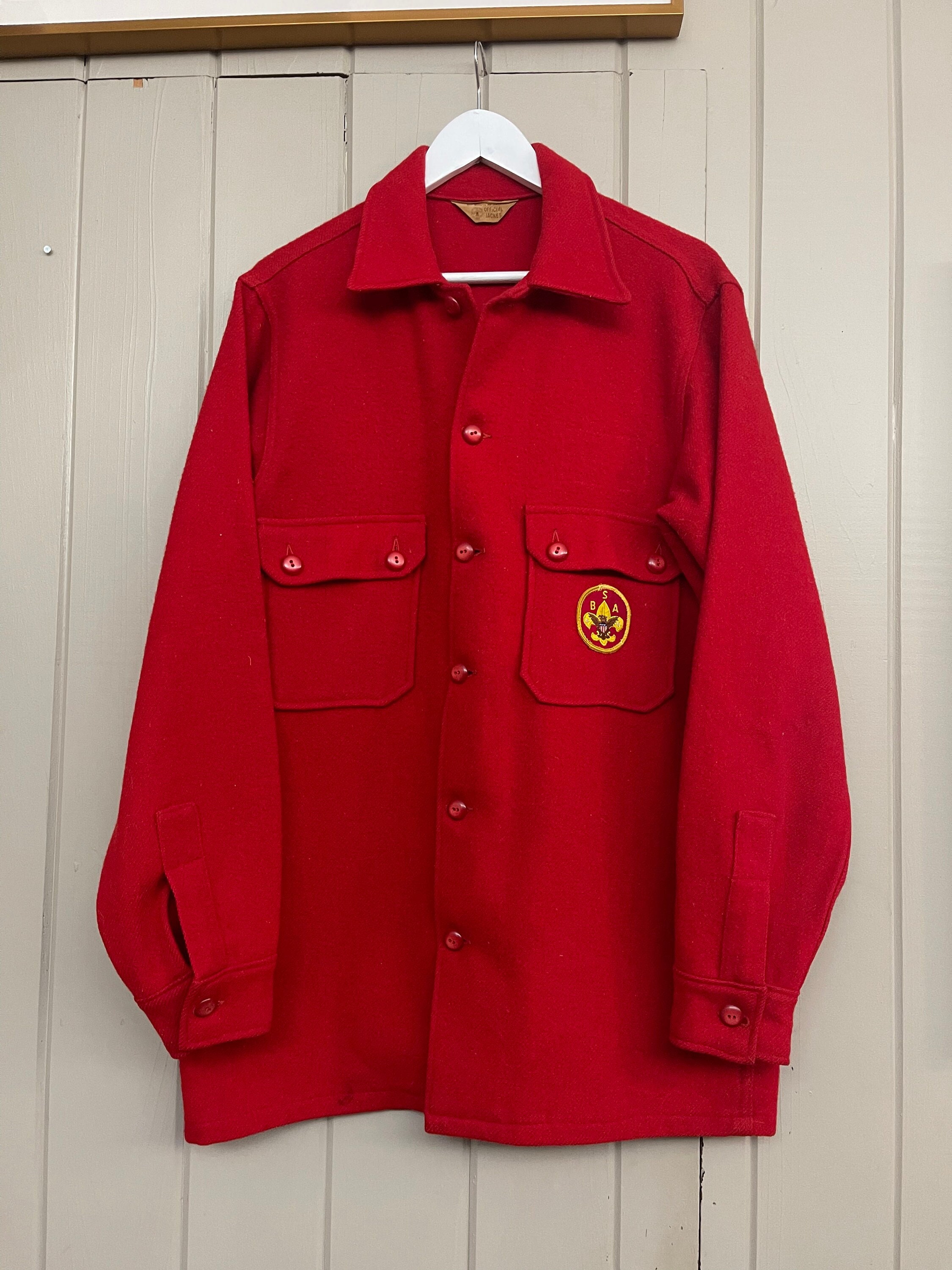 Red wool shop scout jacket