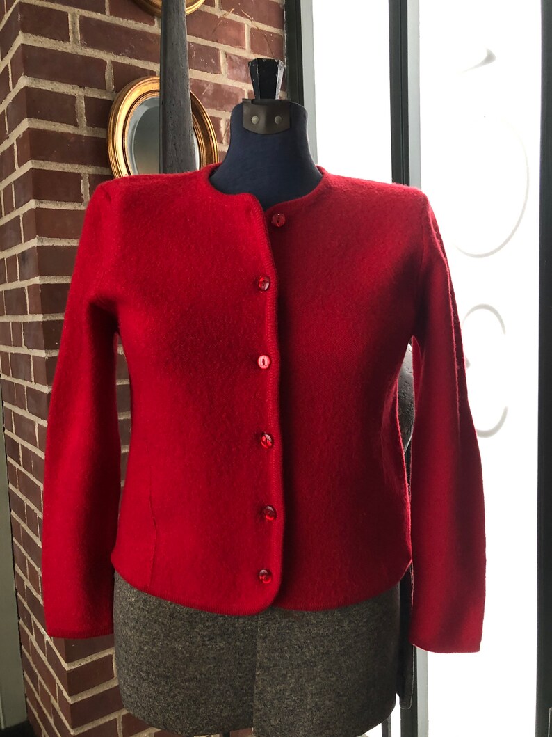 Vintage 1990s Pendleton boiled wool red cardigan size SM