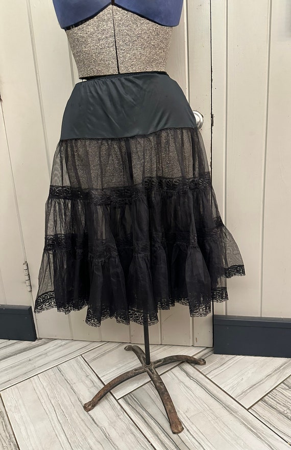 vintage black petticoat skirt Gem