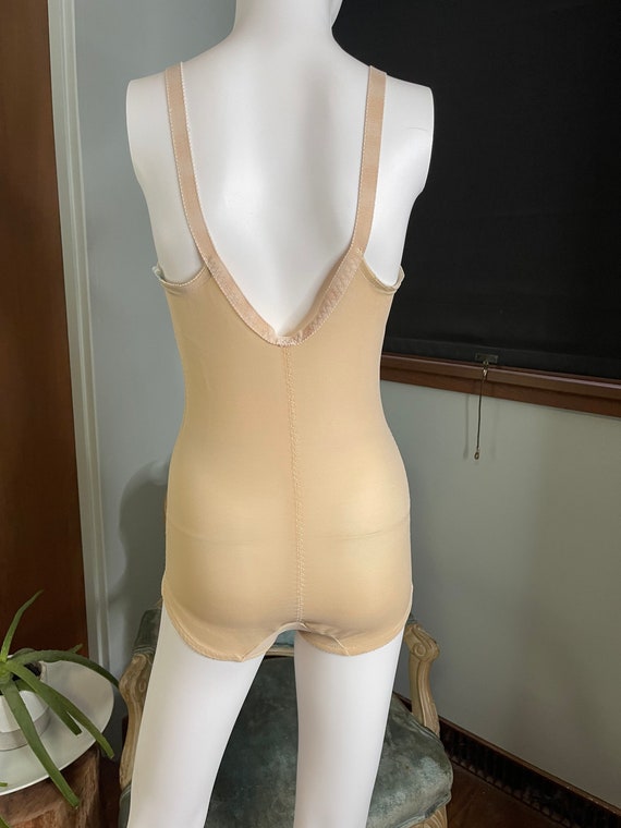 Vintage 70s 80s bodysuit girdle shaper. Dark beig… - image 2