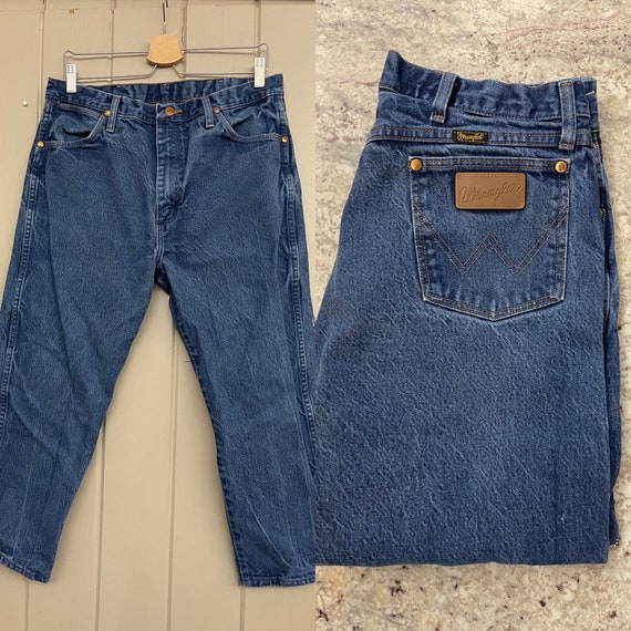 Waist 33 X 24 Measured Vintage 80s 90s Wrangler Jeans. Cropped Leg. Tag 36 X 30. Etsy
