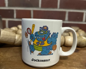 1980s Jockosaur Maureen Collins Dino-Mania Coffee Cup Mug