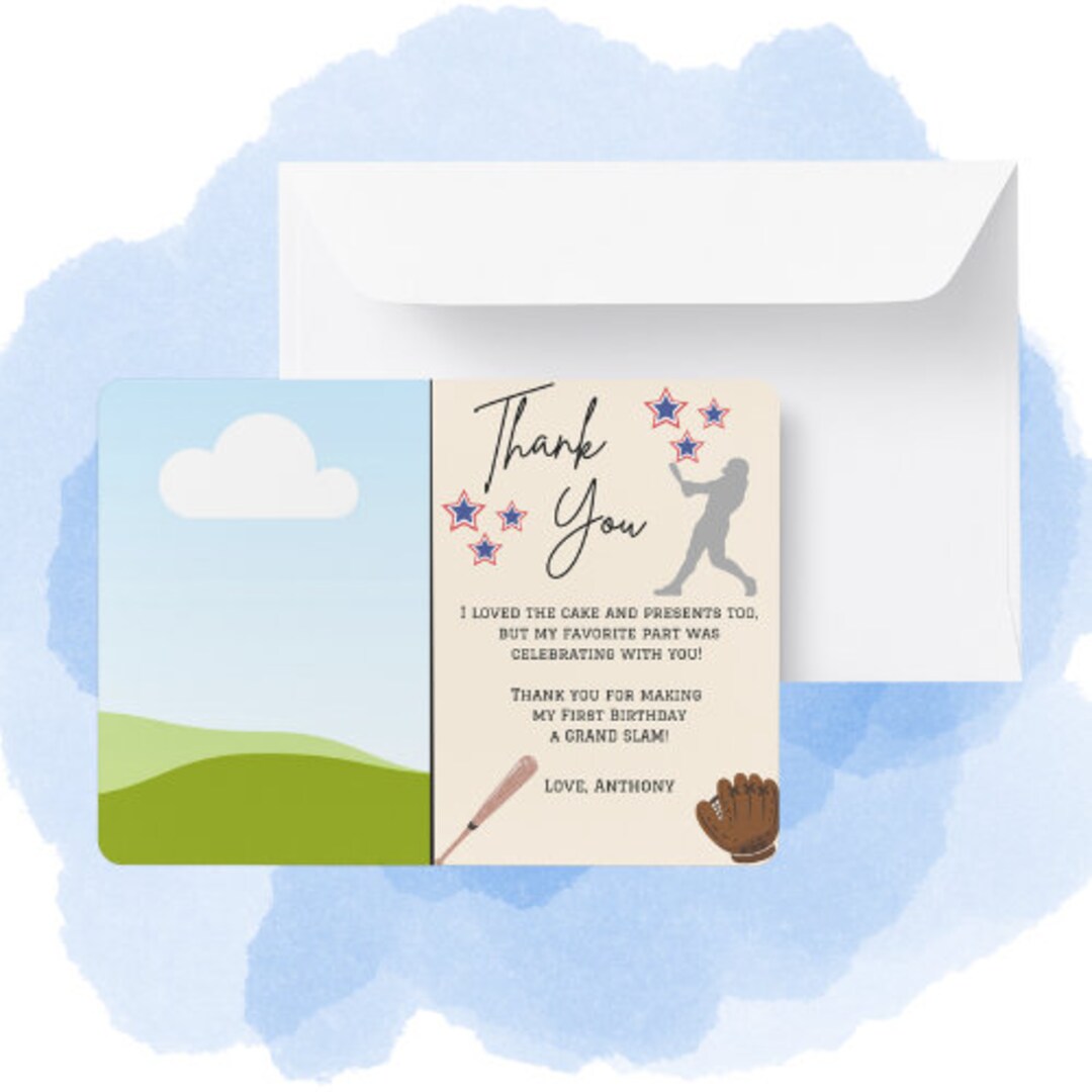 Rookie of the Year Birthday Thank You Card Digitial Print - Etsy