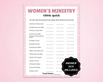 Women's Ministry Game, Bible Trivia Game, Christian Icebreaker Game, Ladies Luncheon Game, Christian Ladies Night, Church Team Building Games