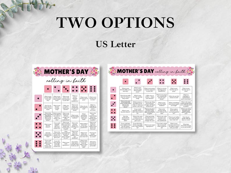 Mother's Day Game for Christian Moms, Women's Ministry Game, Mother's Day Church Activity, Mother's Day Dice Game, Mother's Day Brunch Games image 2