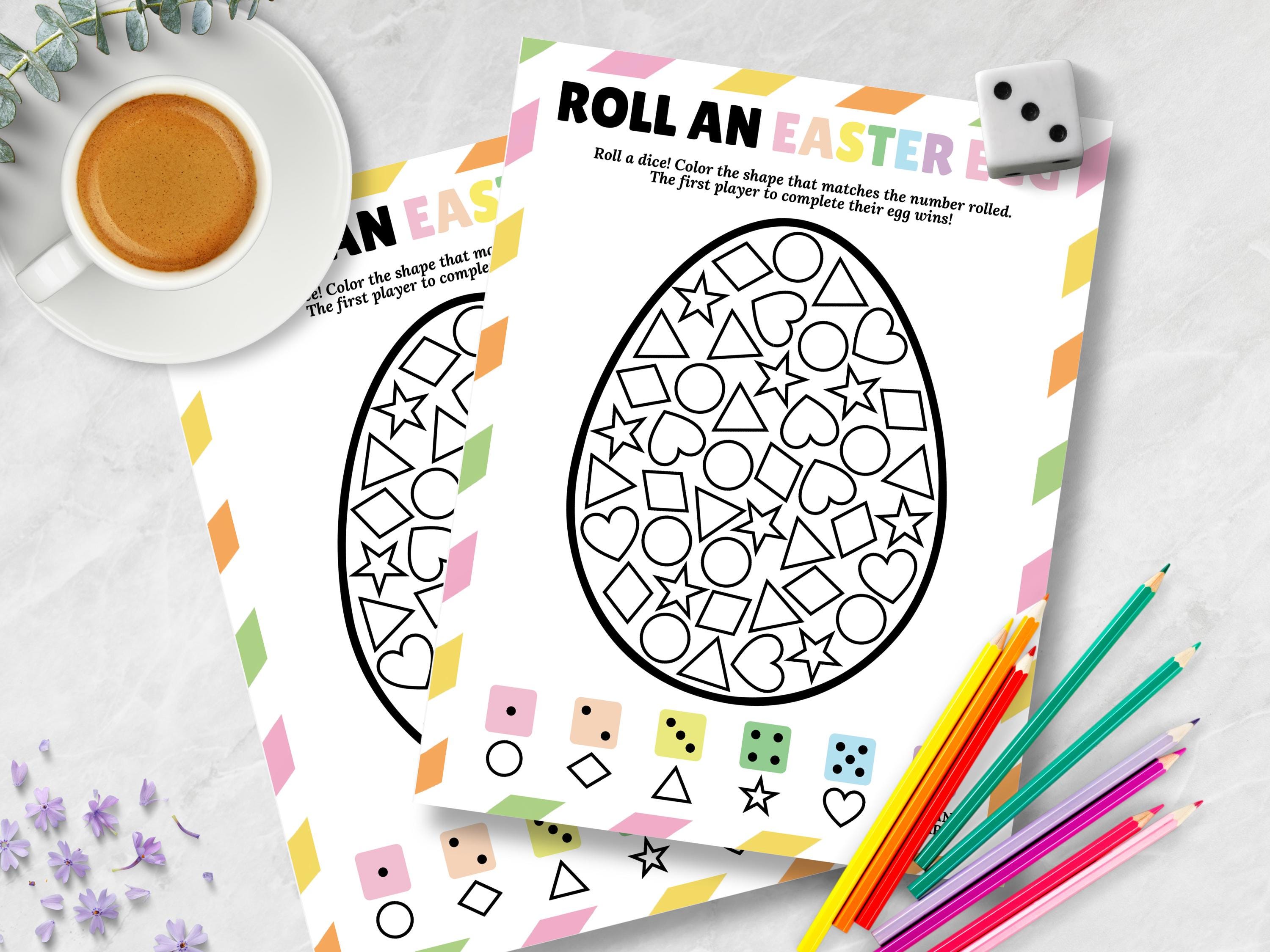 Roll an Egg Game, Easter Roll the Dice Game Printable, Easter Party ...