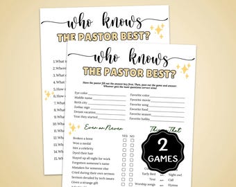 Who Knows The Pastor Best Game, Church Trivia, Pastor Appreciation Party,Christian Icebreaker Game,Games for Church Youth Group,Church Party