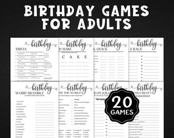 Birthday Games for Adults, Adult Birthday Party Games, Birthday Trivia, Birthday Party Games for Him or Her,Family Birthday Games for Adults