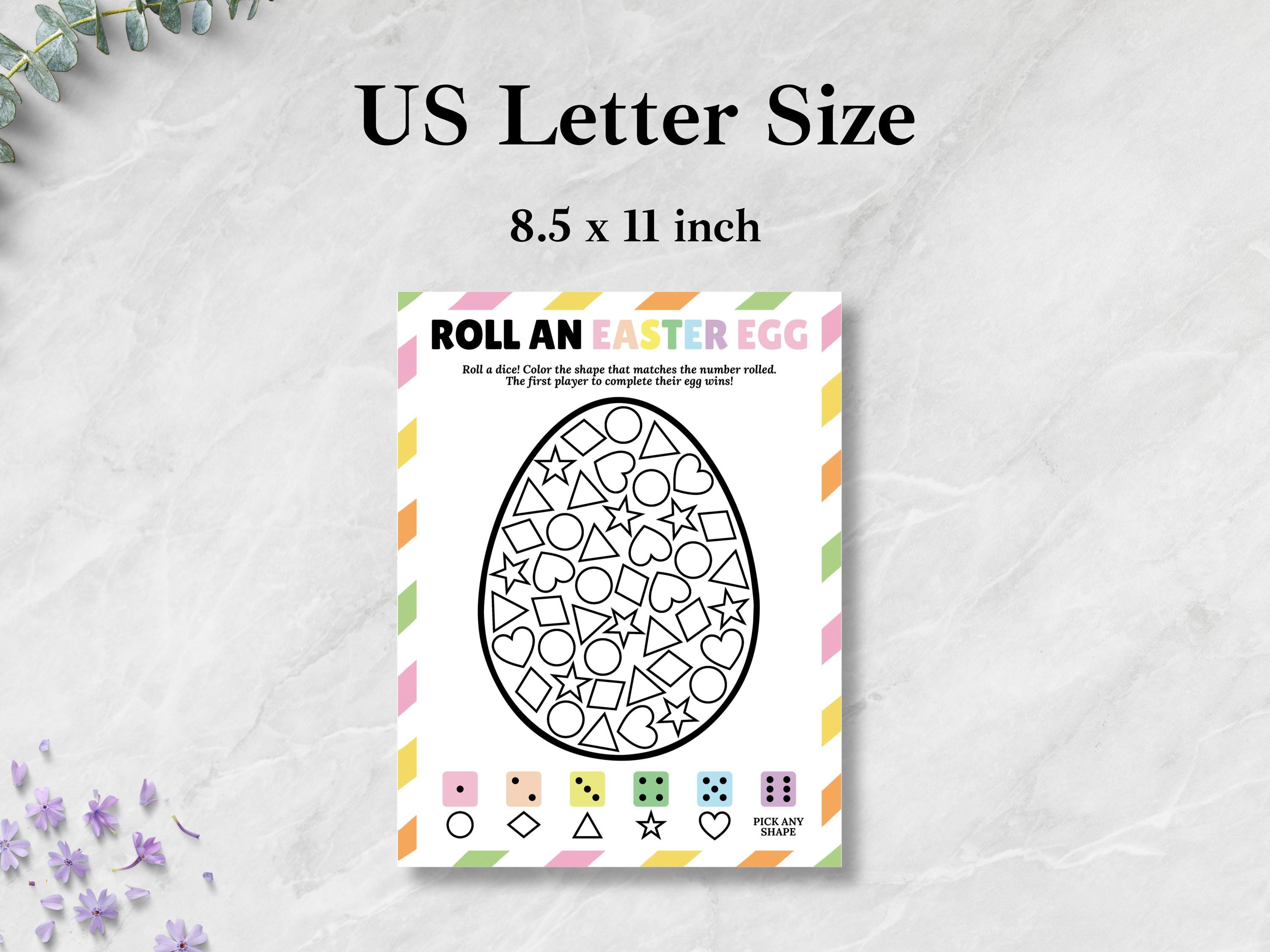 Roll an Egg Game, Easter Roll the Dice Game Printable, Easter Party ...