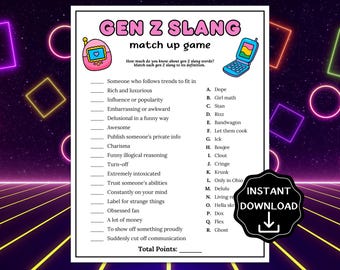 Gen Z Lingo Playing Cards - Learn Slang Vocabulary With 52 Essential Translation Flashcards