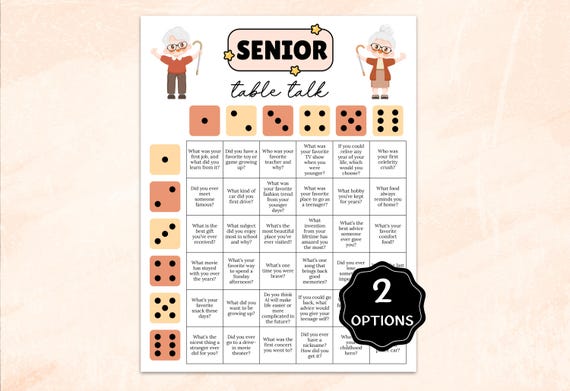 Games for Senior Citizens, Seniors Ice Breaker Dice Game,Senior Birthday Games,Seniors Memory Game,Senior Center Activity for Elderly People