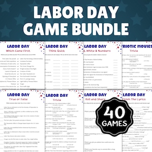 Labor Day Games Bundle, Labor Day Trivia, Labor Day Party Games for Kids & Adults, Labor Day BBQ Ideas,Labor Day Patriotic Finish The Lyrics