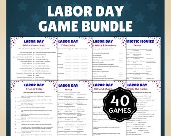 Labor Day Games Bundle, Labor Day Trivia, Labor Day Party Games for Kids & Adults, Labor Day BBQ Ideas,Labor Day Patriotic Finish The Lyrics