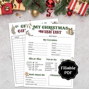 Christmas Wish List Printable, Secret Santa Questionnaire, Secret Santa List for Adults, Employee Gift Exchange Survey, Staff Appreciation