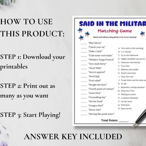 Military Slang Trivia Game, Memorial Day Games for the Office ...