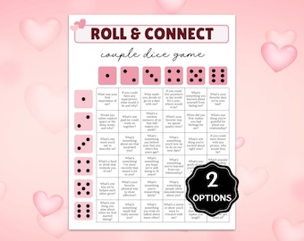 Juego de dados para parejas imprimible, juego para una cita romántica, regalo romántico para parejas, juegos de pareja, juegos de San Valentín para adultos.